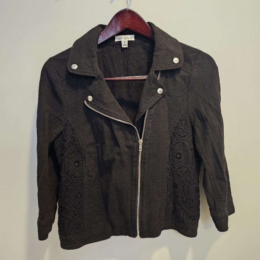 JohnPaulRichard Black Lace Accent Jacket